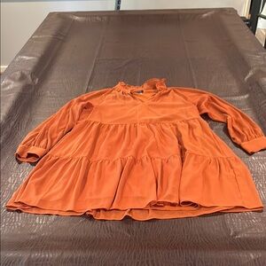 Burnt Orange Tiered Blouse